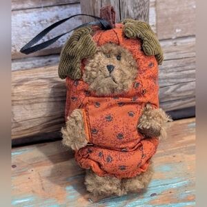 Boyds Bears Mini Plush Lil Punkin Pumpkin Fall Costume Head Bean Collection